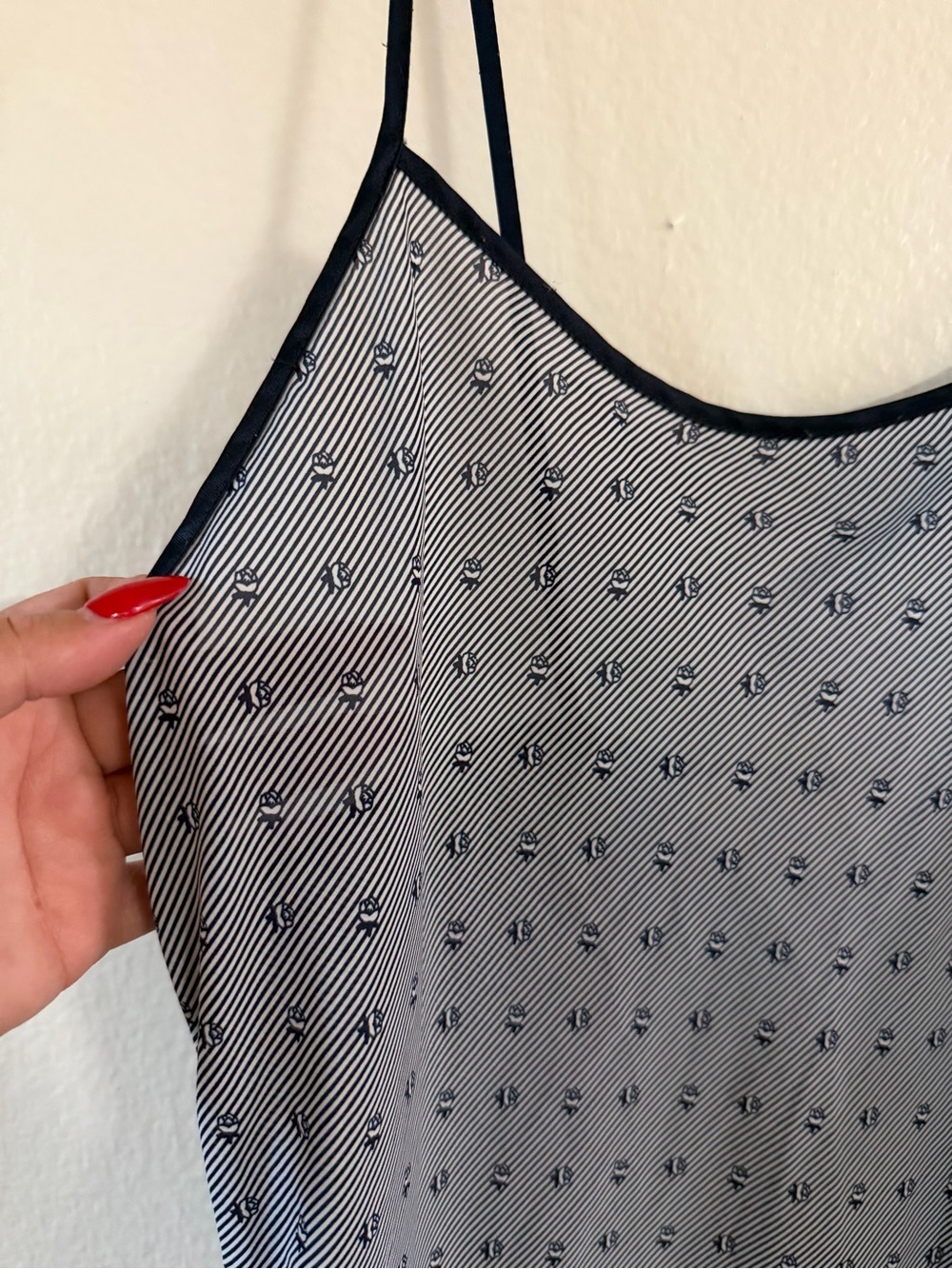 Vintage y2k Valentino navy Blue Slip Dress with rose print - Picture 3 of 6